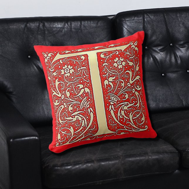 Cojín Decorativo Monograma ornamental antiguo T (Subido por el creador)