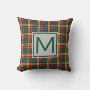 Cojín Decorativo Monograma Personalizado Buchanan Plaid Tartán