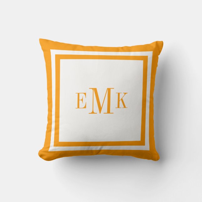 Cojín Decorativo Monograma Personalizado de puntos de cinta de opci (Anverso)