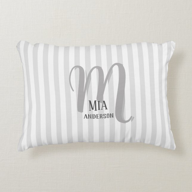 Cojín Decorativo Monograma personalizado de Vibe matutino (Anverso)