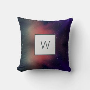 Cojín Decorativo Monograma personalizado del cielo nocturno elegant