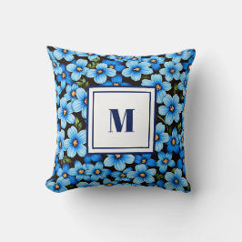 Cojín Decorativo Monograma Personalizado – Floral Moderna Elegante