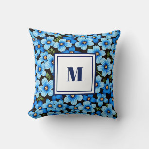 Cojín Decorativo Monograma Personalizado – Floral Moderna Elegante