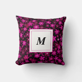 Cojín Decorativo Monograma Personalizado - Floral Moderno Elegante