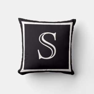 Cojín Decorativo Monograma Personalizado morado azul oscuro