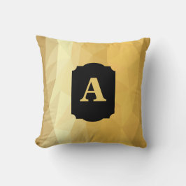Cojín Decorativo Monograma personalizado negro metálico dorado