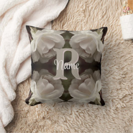 Cojín Decorativo Monograma Personalizado Rosas Vintage Personalizad
