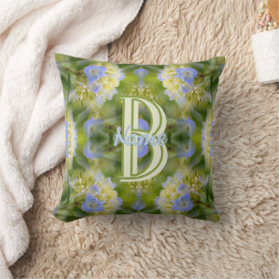 Cojín Decorativo Monograma Personalizado Tu Nombre Inicial Flor de