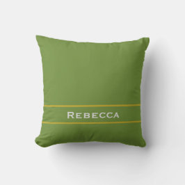 Cojín Decorativo Monograma plano de color sólido verde de la cosech