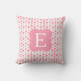 Cojín Decorativo Monograma puntos de Polka Rosa Toss Pillow
