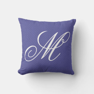 Cojín Decorativo Monograma Púrpura Chevron Personalizado