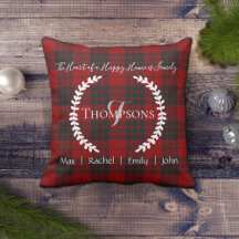 Monograma Red Black Personalized Family Name