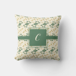 Cojín Decorativo Monograma Regal Floral de Marfil