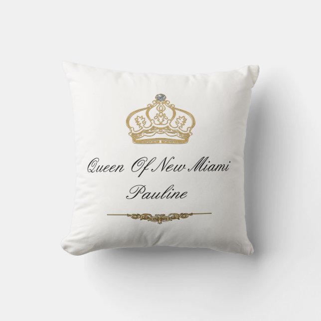Cojín decorativo Monograma Reina de Miami (Anverso)