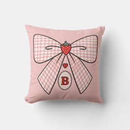 Cojín Decorativo Monograma Retro Adorable Iniciales Coquette de Fre