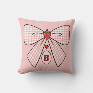 Cojín Decorativo Monograma Retro Adorable Iniciales Coquette de Fre