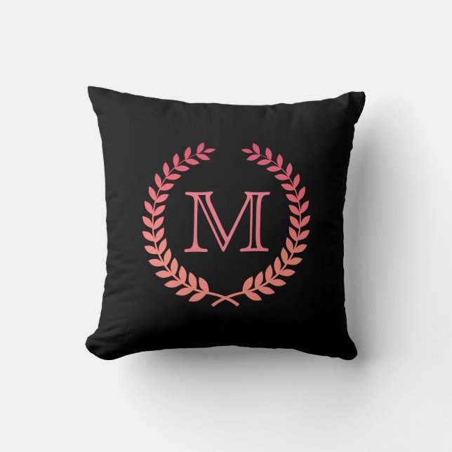 Cojín Decorativo Monograma rosa (Anverso)