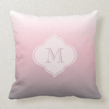 Monograma rosado de Ombre del blanco gris