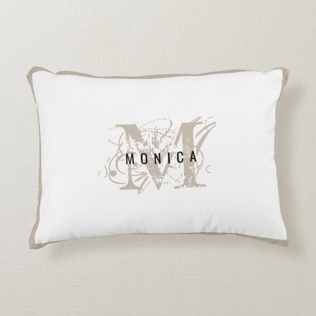 Cojín Decorativo Monograma ruso moderno de moda (Anverso)