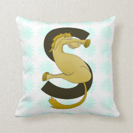 Cojín Decorativo Monograma S Funny Pony Personalizado