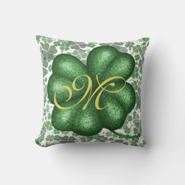 Cojín decorativo Monograma Shamrock (Anverso)