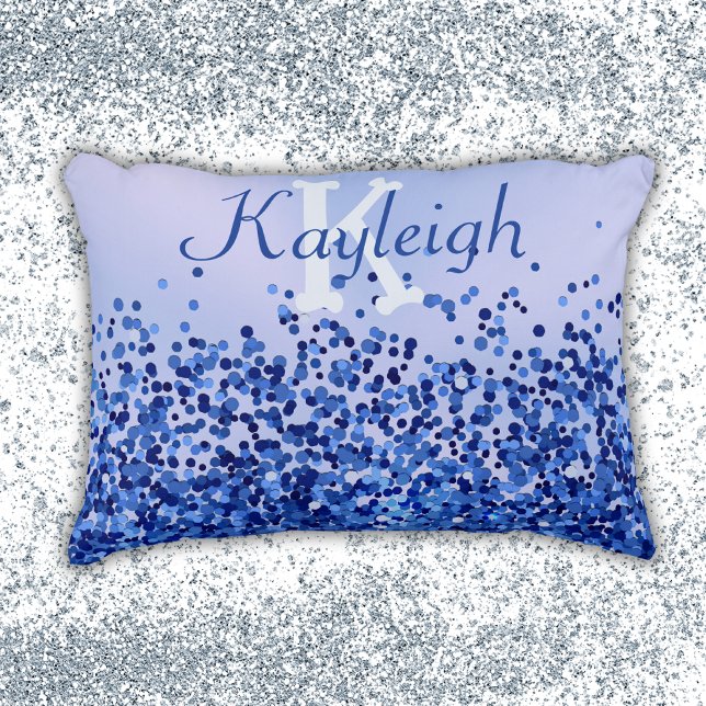 Cojín Decorativo Monograma simple cepillado azul Metalizado y Purpu (Subido por el creador)