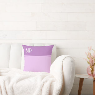 Cojín Decorativo Monograma simple y con rayas púrpura de Bonito
