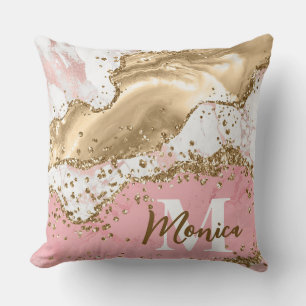 Cojín Decorativo Monograma sobre el envejecimiento de los Purpurina