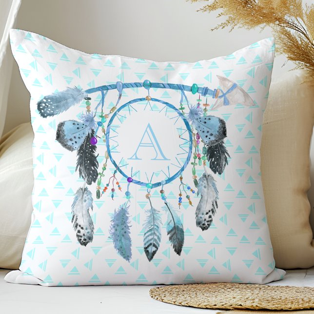 Cojín Decorativo Monograma tribal Boho Dream Catcher (Subido por el creador)