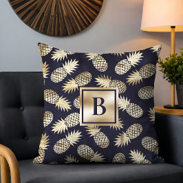 Cojín Decorativo Monograma Tropical Pineapple Girly