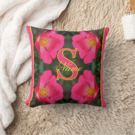 Cojín Decorativo Monograma tu nombre con la inicial Arte de Rosa Pe
