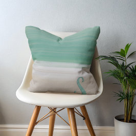 Cojín decorativo Monograma Turquesa Ocean Beach