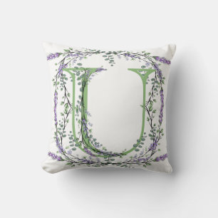 Cojín Decorativo Monograma U Lavender Eucalipto