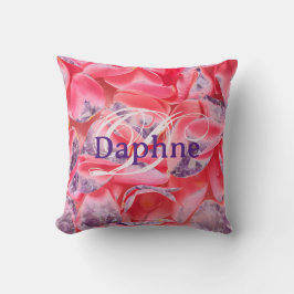 Cojín Decorativo Monograma único giratorio rosado púrpura