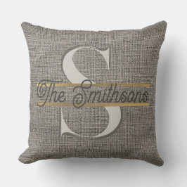 Cojín Decorativo Monograma y nombre de oro ruso moderno y elegante