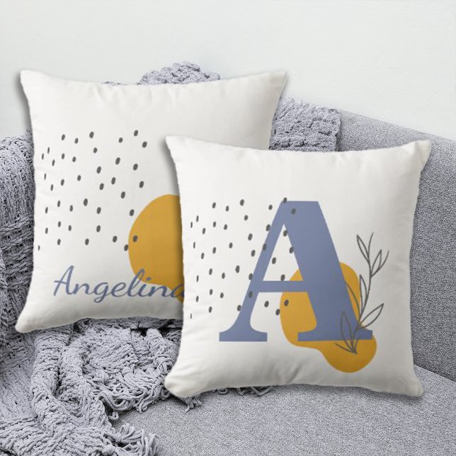 Cojín Decorativo Monograma y nombre del Personalizado del estilo Bo (Subido por el creador)