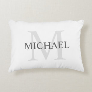 Cojín Decorativo Monograma y nombre personalizados clásicos