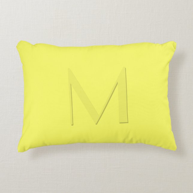 Cojín Decorativo Monogramado amarillo suave (Anverso)