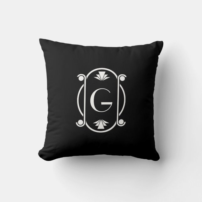 Cojín Decorativo Monogramado Art Deco (Anverso)