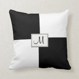 Cojín decorativo Monogramado Blanco Negro