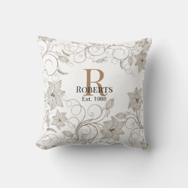 Cojín decorativo monogramado de personalizable