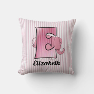 Cojín Decorativo Monogramado E de Elephant Rosa