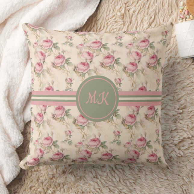 Cojín Decorativo Monogramado floral caprichoso (Manta)