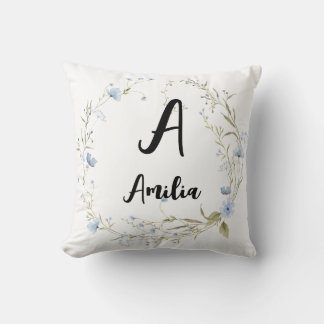 Cojín decorativo Monogramado Floral Personalizado