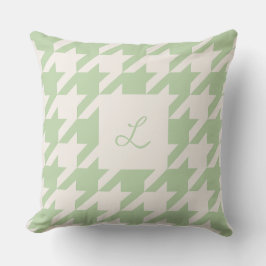 Cojín decorativo Monogramado Mint Cream Houndstoth