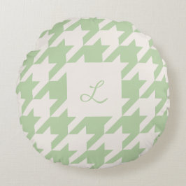 Cojín decorativo Monogramado Mint Cream Houndstoth