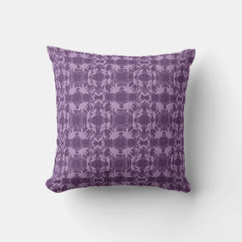 Cojín Decorativo Monogramado patrón de encaje púrpura de lavanda de