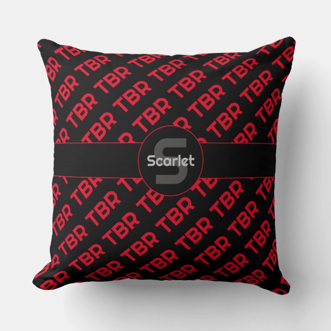 Cojín Decorativo Monogramado que nunca termina el TBR (Anverso)