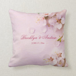Cojín Decorativo Monogramed Cherry Blossom Elegant Wedding Pillows