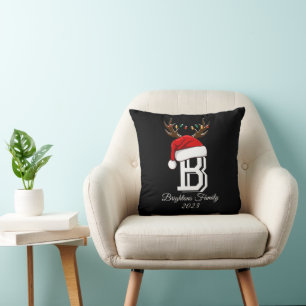 Cojín Decorativo Monogramed Family Name Santa Claus Navidades